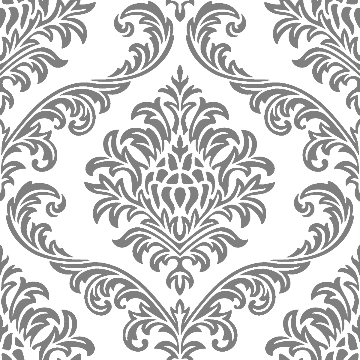 Printing On Fabric, Damask, Black Pattern, Cashmere, - Motif Clipart (1200x1200), Png Download