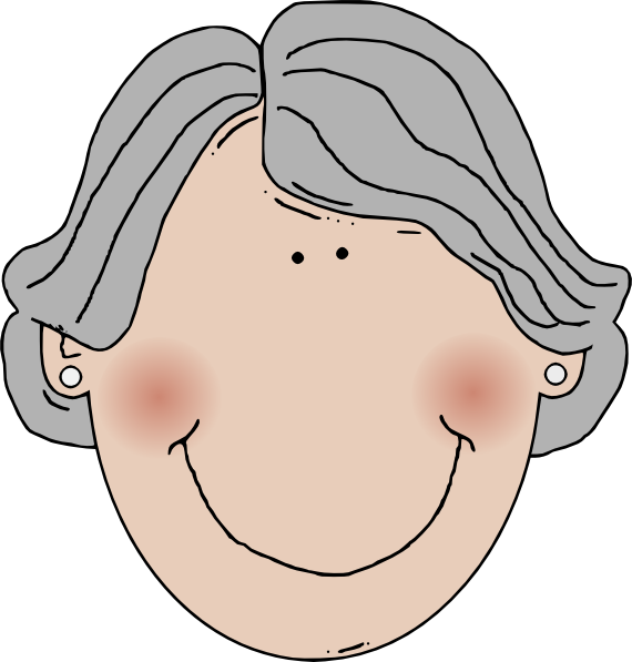 Gray Hair Woman Clip Art At Clker - Grandma Face Clip Art - Png Download (570x597), Png Download