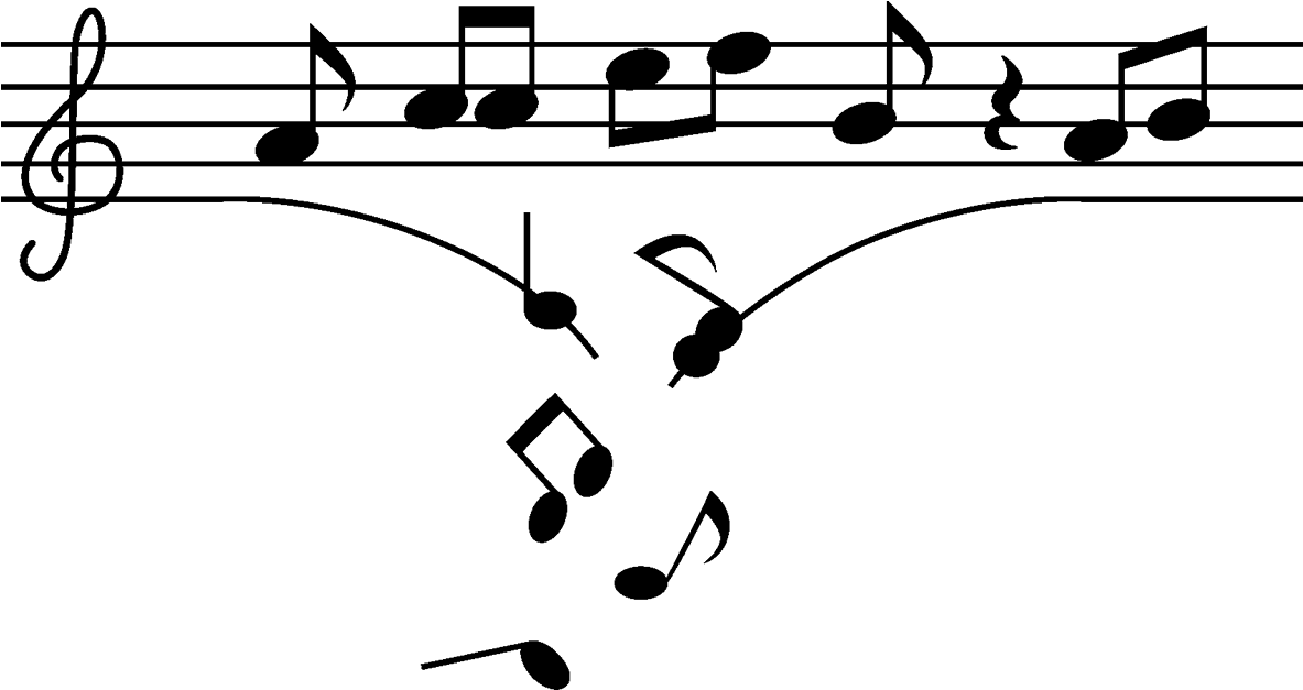 Vinilo Pentagrama Roto Music Notes, Vinyls, Silhouettes, Clipart (1300x1300), Png Download