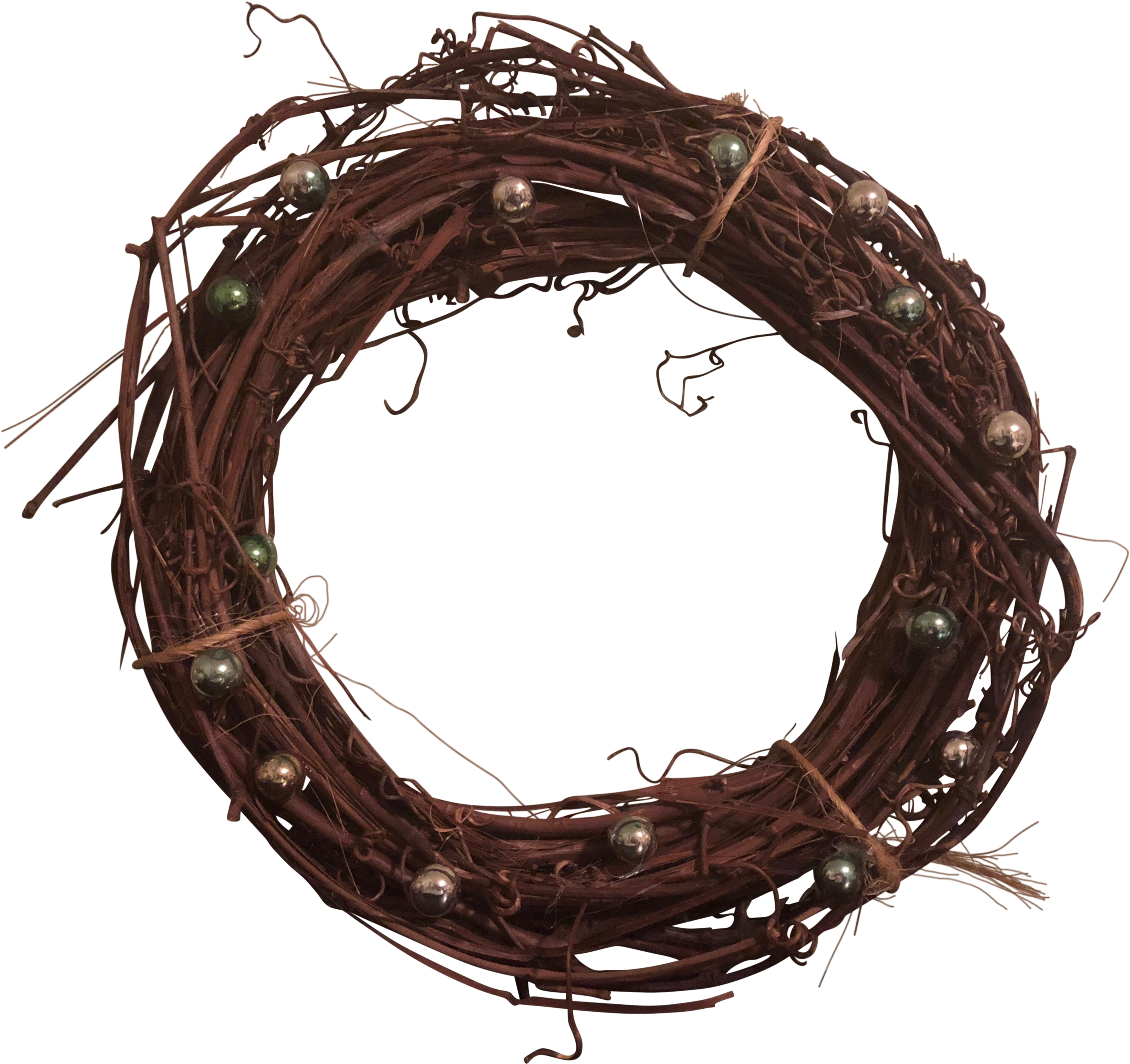 Vintage Ornament Grapevine Holiday Wreath On Chairish - Circle Clipart (3363x3168), Png Download