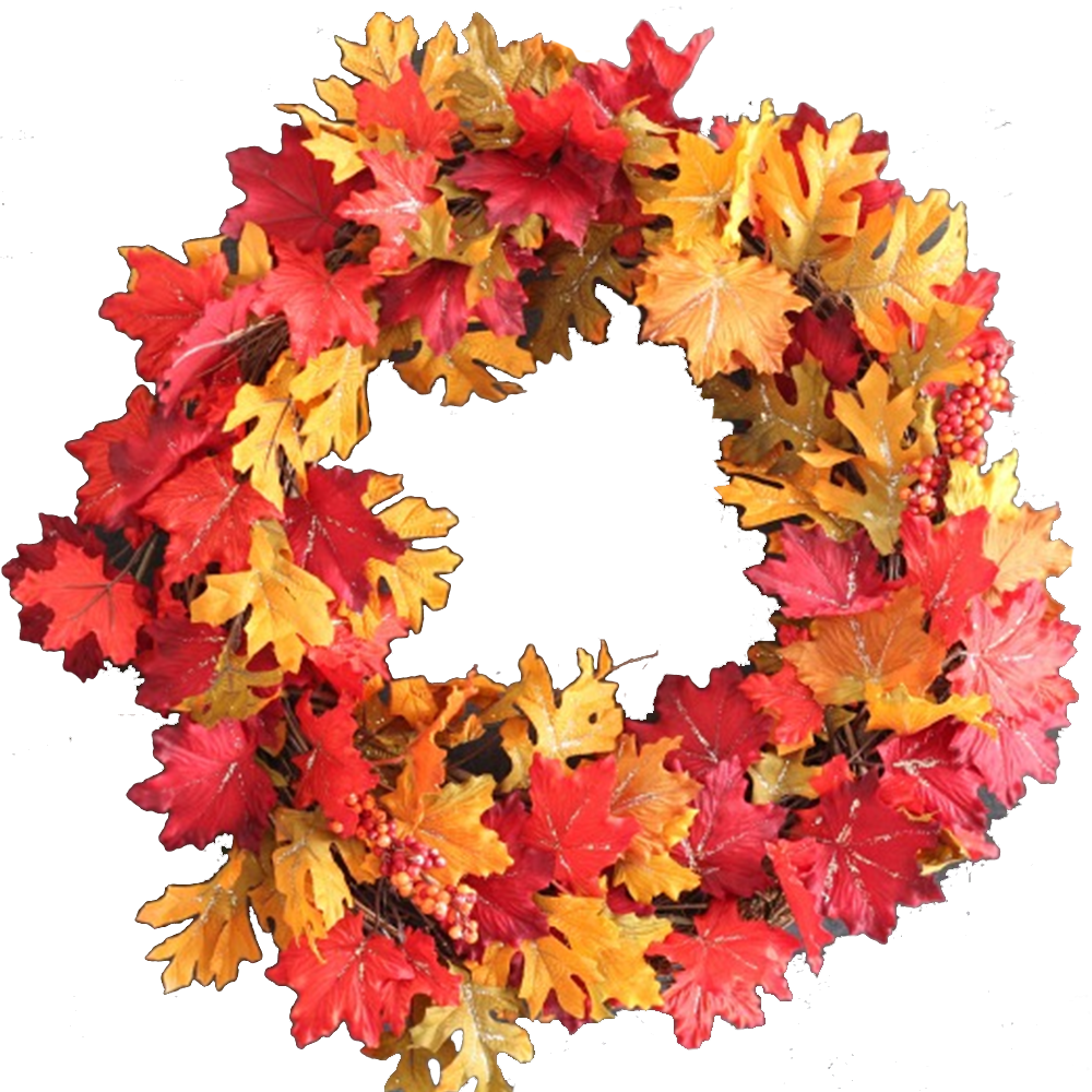 You Could Use A Straw Wreath, A Grapevine Wreath Or - Fall Leaves Wreath Png Clipart (1000x1000), Png Download