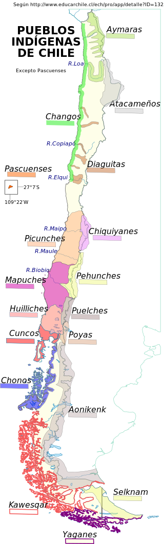 Pueblos Indigenas De Chile-ver - Mapa De Los Pueblos Originarios De Chile Clipart (320x1062), Png Download