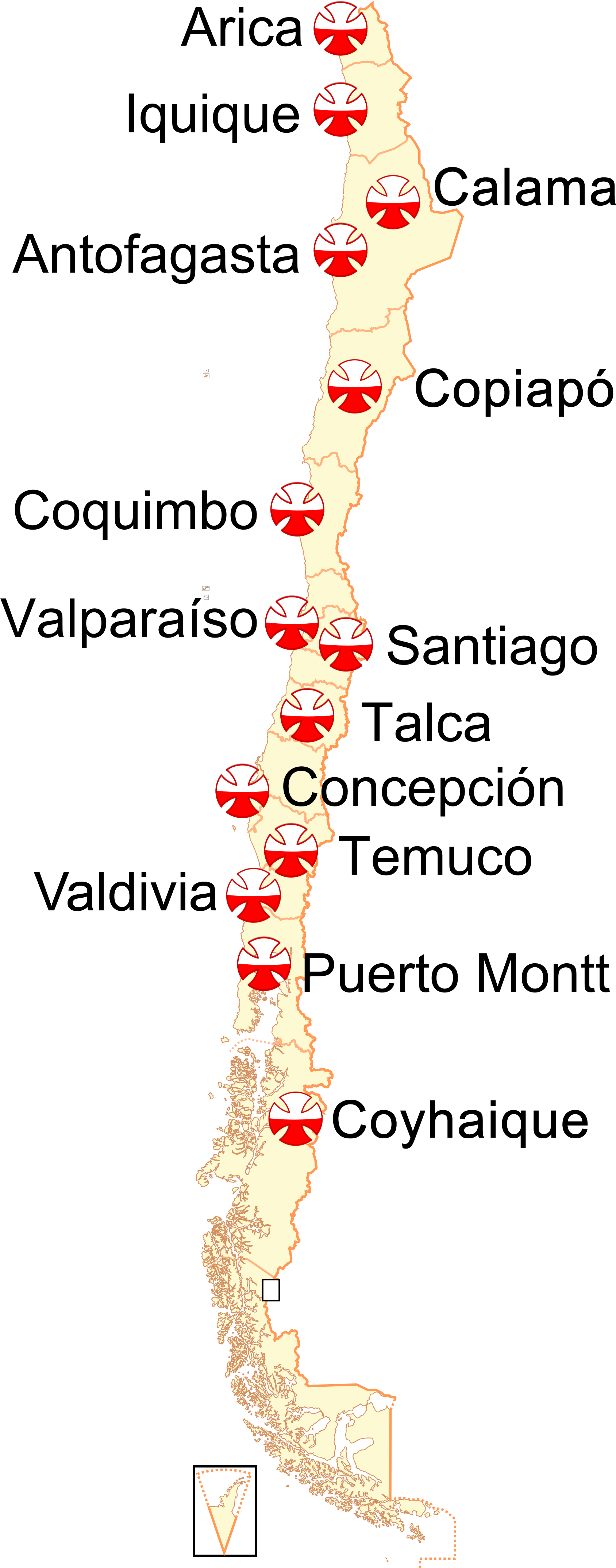 Mapa De Institutos Teletón - Smile Clipart (2000x4444), Png Download