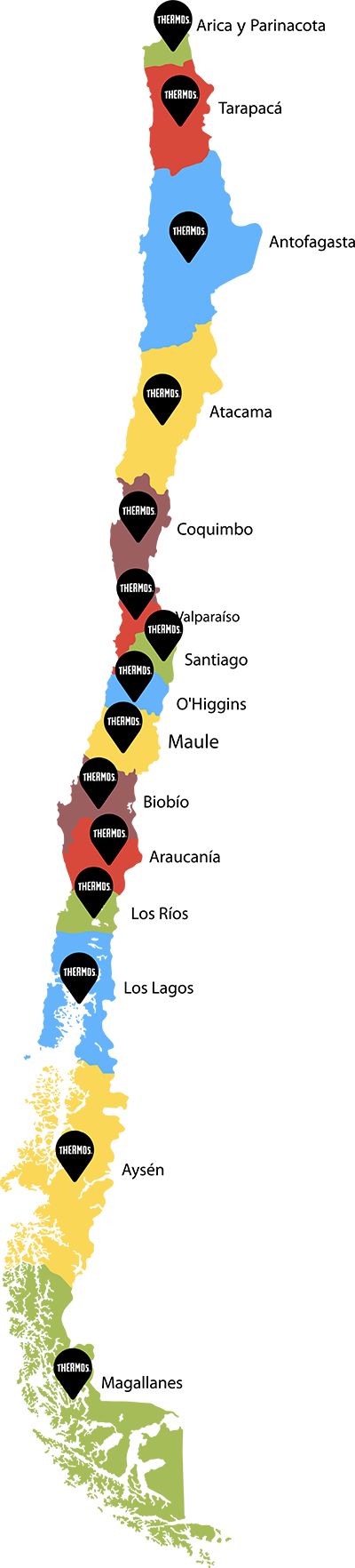 Mapa Chile - Chile Clipart (400x1764), Png Download