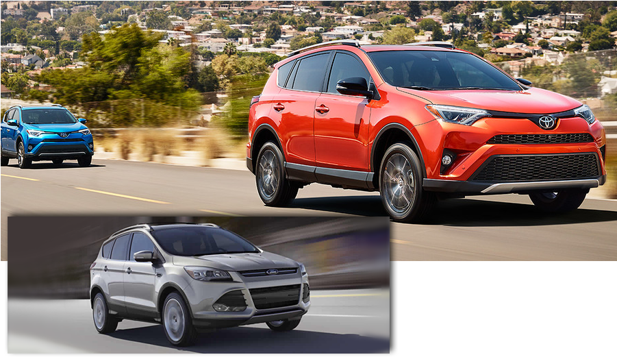 2016 Toyota Rav4 Vs - Rav4 2017 Vs Sportage Clipart (900x530), Png Download
