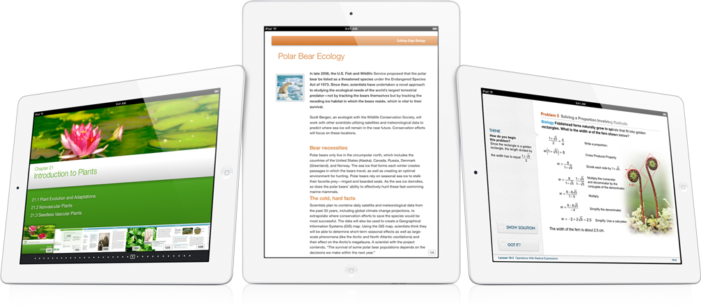 Apple Introduces Ibooks 2 With Interactive Textbooks - Ipad Education Png Clipart (1007x439), Png Download