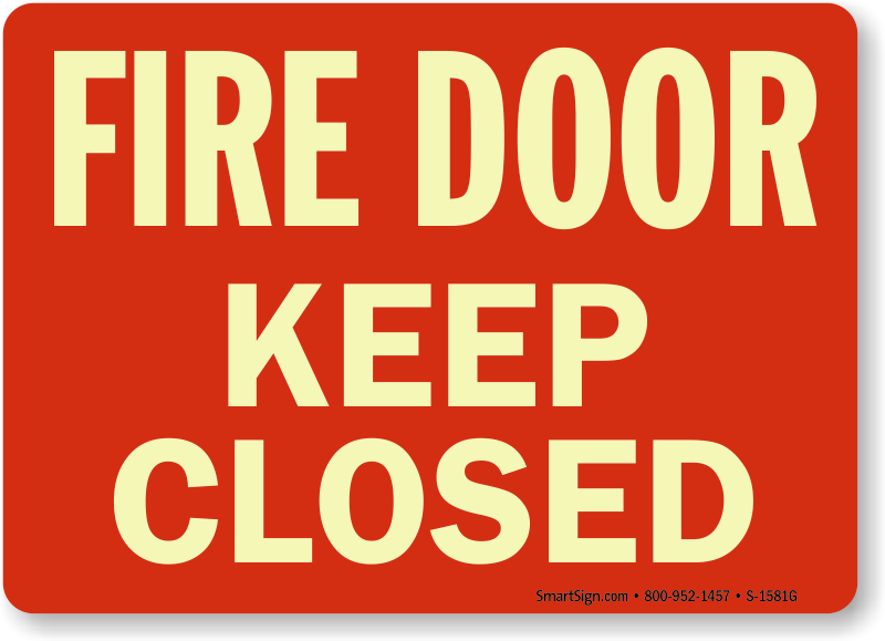Keep Fire Door Shut Signs Clipart (800x579), Png Download