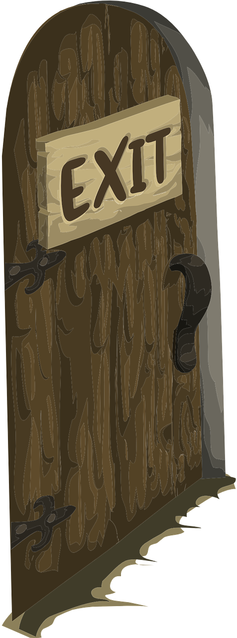Exit Door Wooden - Plywood Clipart (640x1280), Png Download