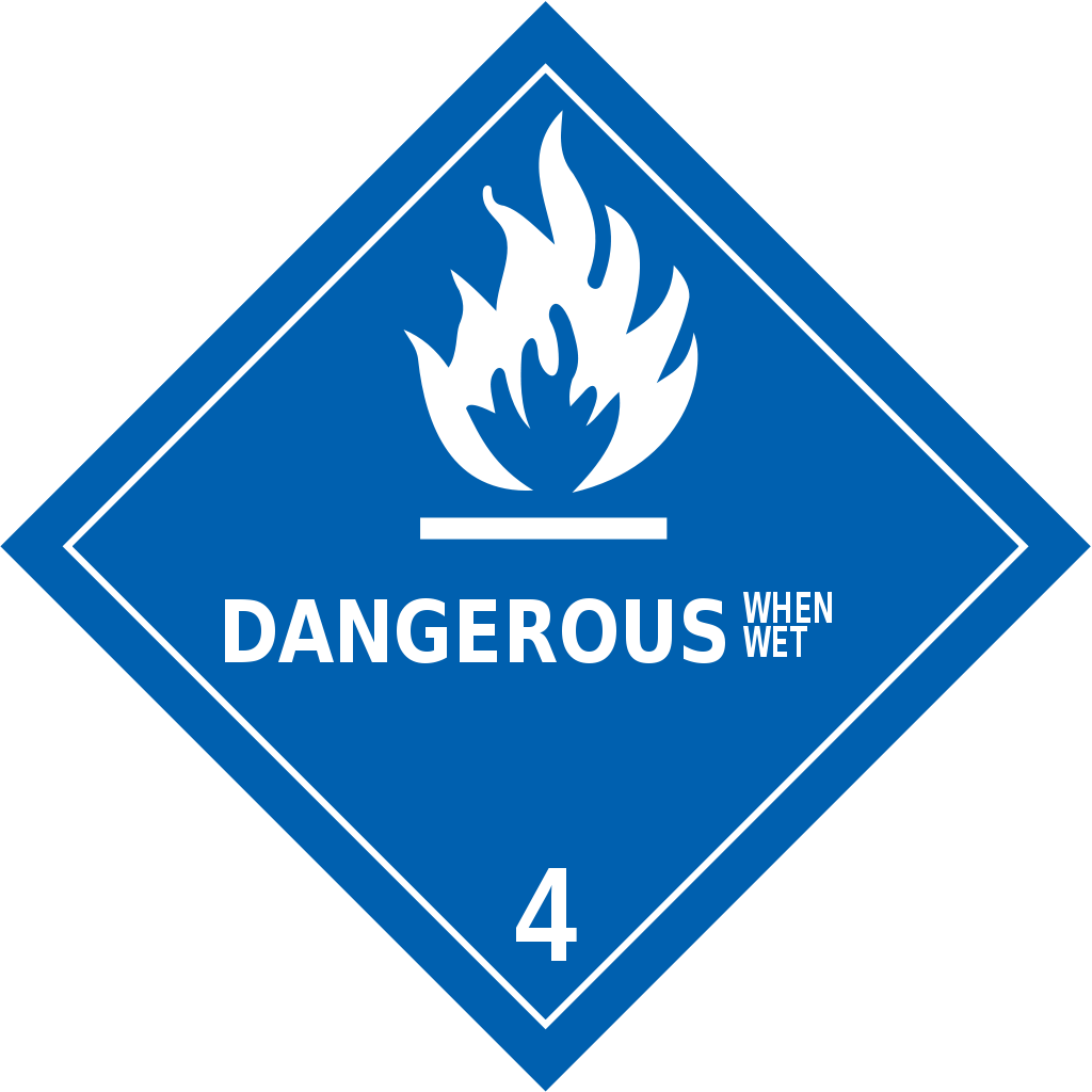 Label For Dangerous Goods - Dangerous When Wet Hazmat Clipart (1024x1024), Png Download