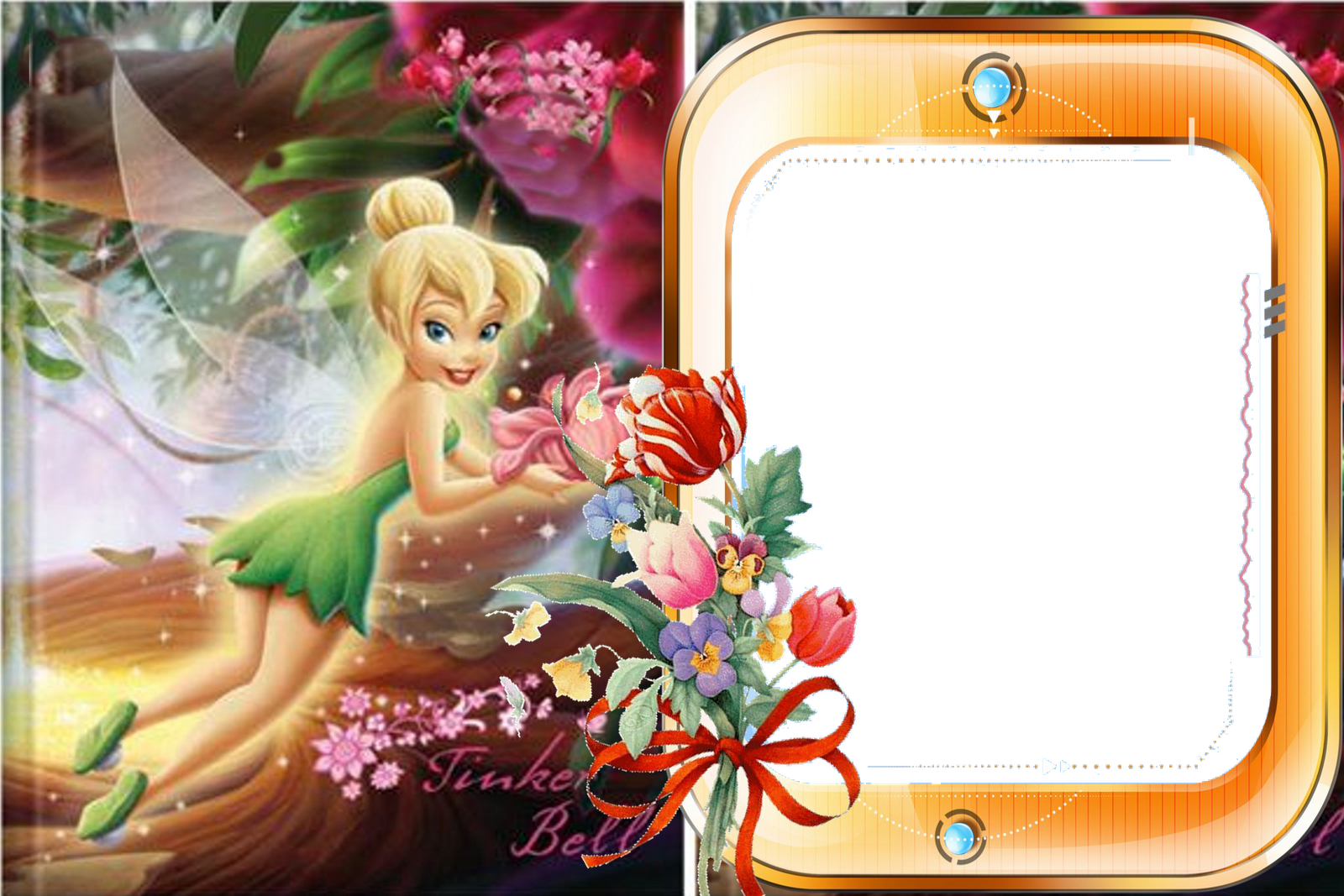 Molduras Sininho - Tinkerbell Clipart (1600x1067), Png Download