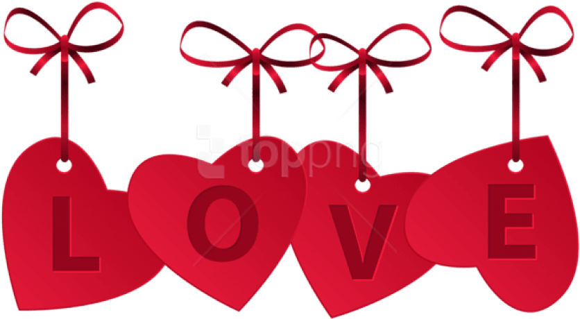 Hearts With Love Decoration Png Free Png Images Toppng - Transparent Image Love Png Background Clipart (850x474), Png Download