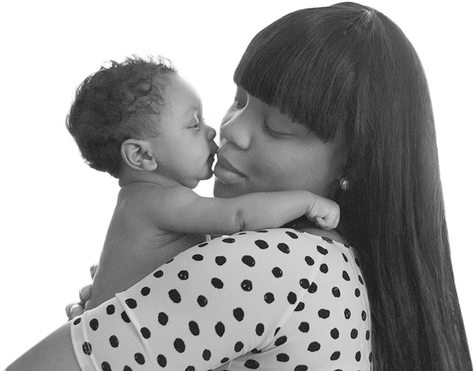 Mom And Baby Cutout - Polka Dot Clipart (680x530), Png Download