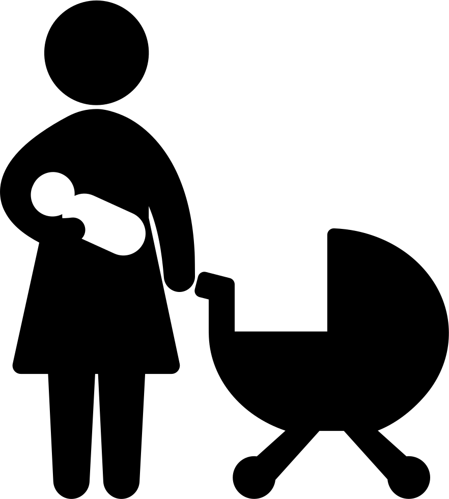 With Png Icon - Mother With Baby Png Icon Clipart (882x981), Png Download