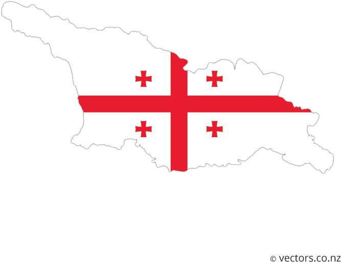 Flag Vector Map Of Georgia - Georgia Clipart (700x700), Png Download