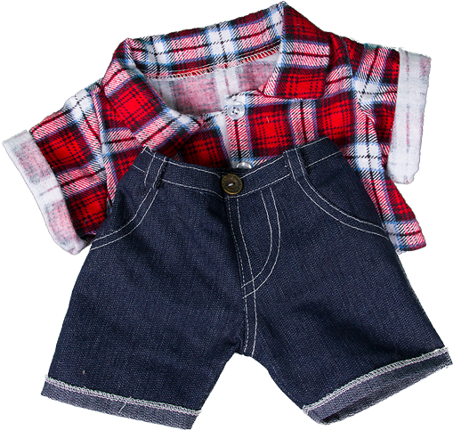 Plaid Flannel - Build A Bear Clothes Png Clipart (520x600), Png Download