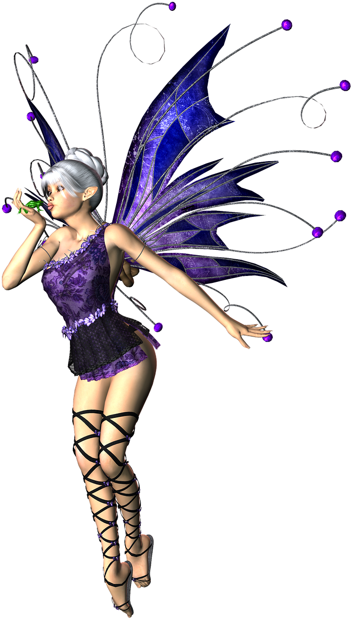 Girl Woman Fairy Elf Wings 3d Png Image - Fairy Silhouette Png Clipart (982x1280), Png Download