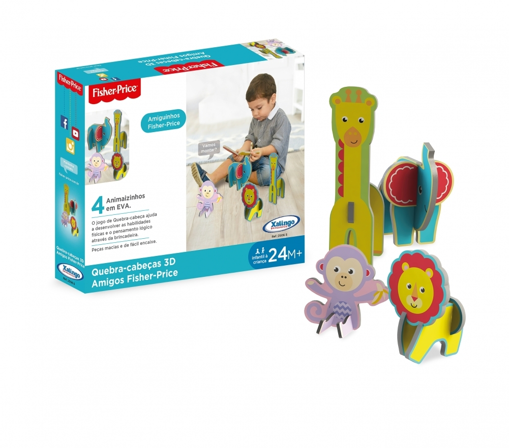 Puzzles 3d Little Friends Fisher-price - Cartoon Clipart (1020x1020), Png Download