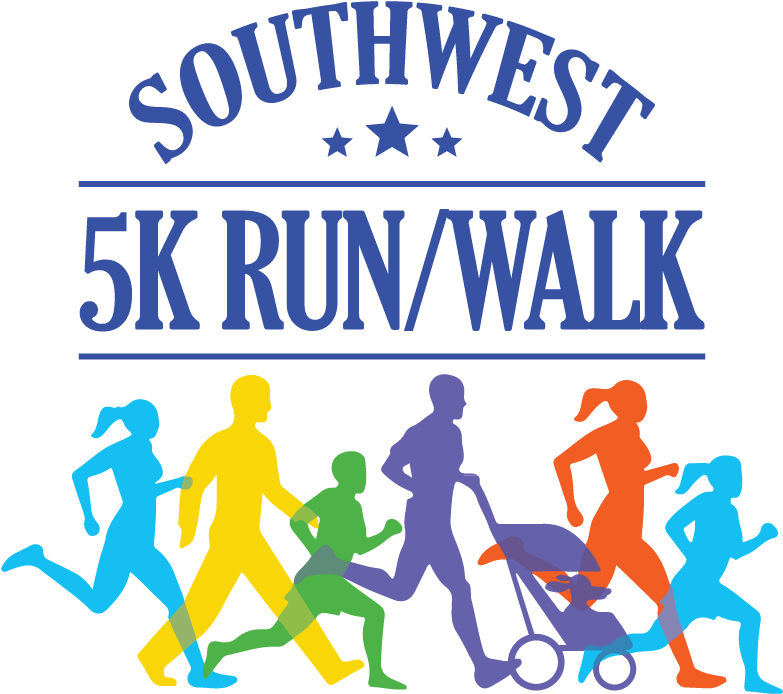 Southwest 5k Run/walk Labor Day Weekend ~ Aug 31, - 5k Run Walk Logo Clipart (800x743), Png Download