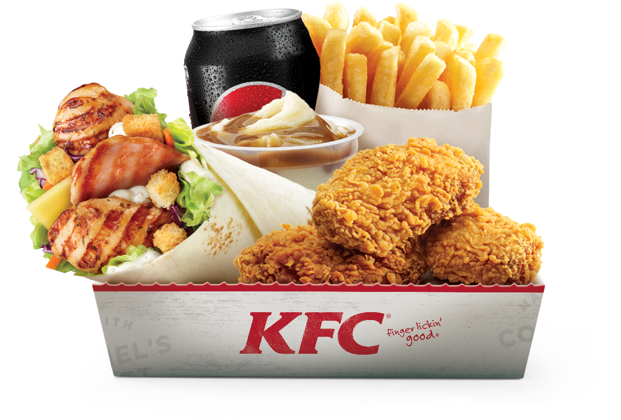 Chicken Caesar Twister Boxed Meal - Boxed Meal Kfc Clipart (1600x900), Png Download