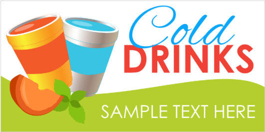 Cold Drinks Basic Vinyl Banner - Graphic Design Clipart (560x560), Png Download