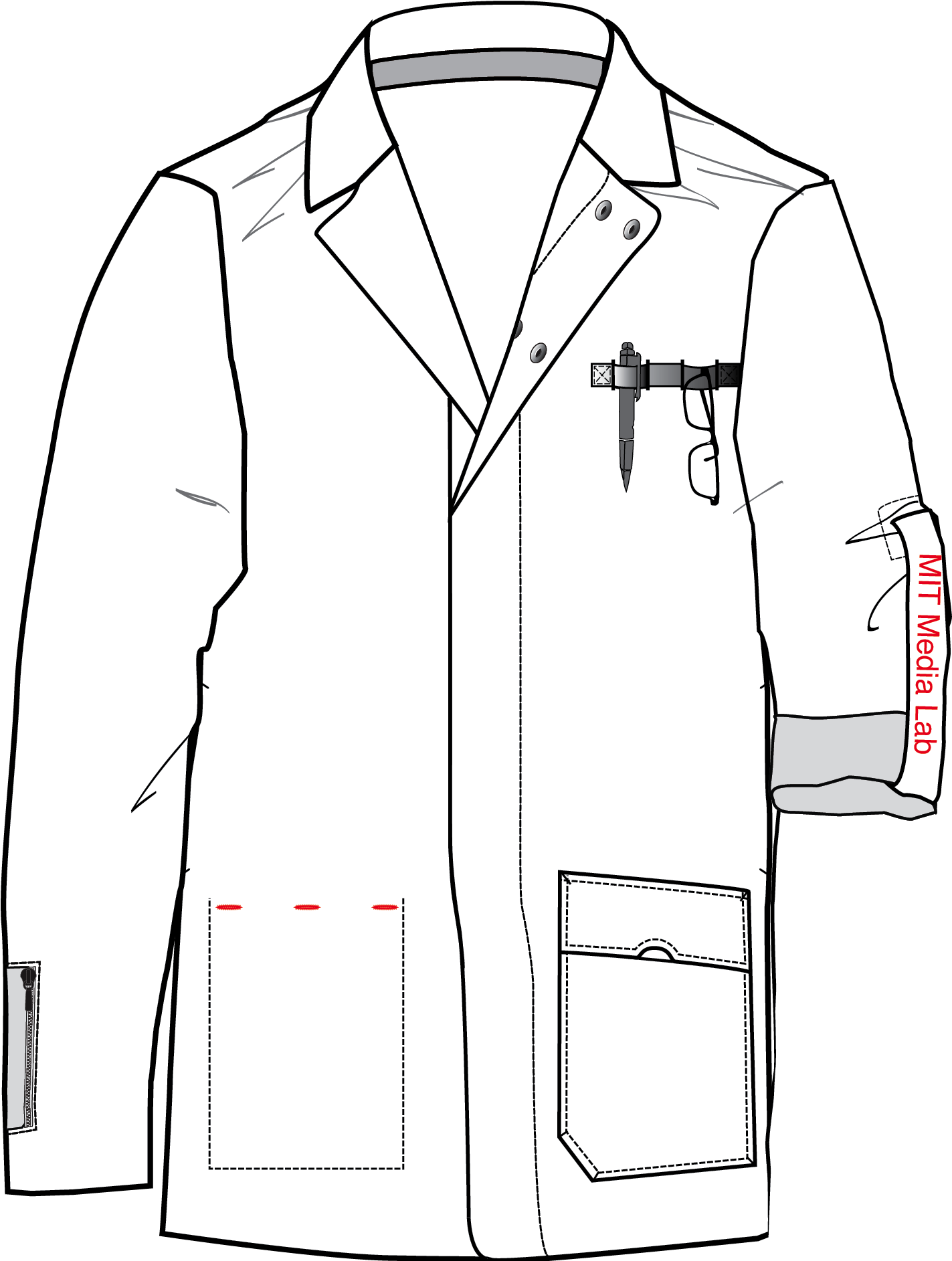 Download Images Of Lab Coat Drawing - Drawing Of A Lab Coat Clipart (1423x1885), Png Download