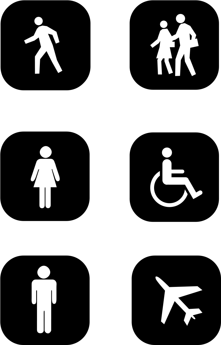 Black White Icon Men Women Png And Psd Sign Clipart Large Size Png