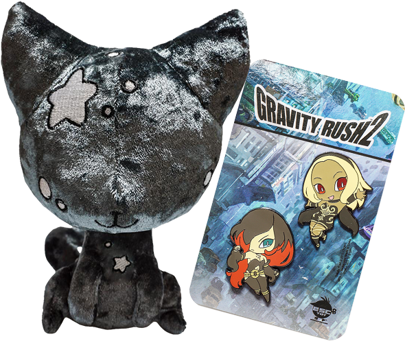 Plush And 1 Pin Bundle - Gravity Rush Dusty Clipart (600x625), Png Download
