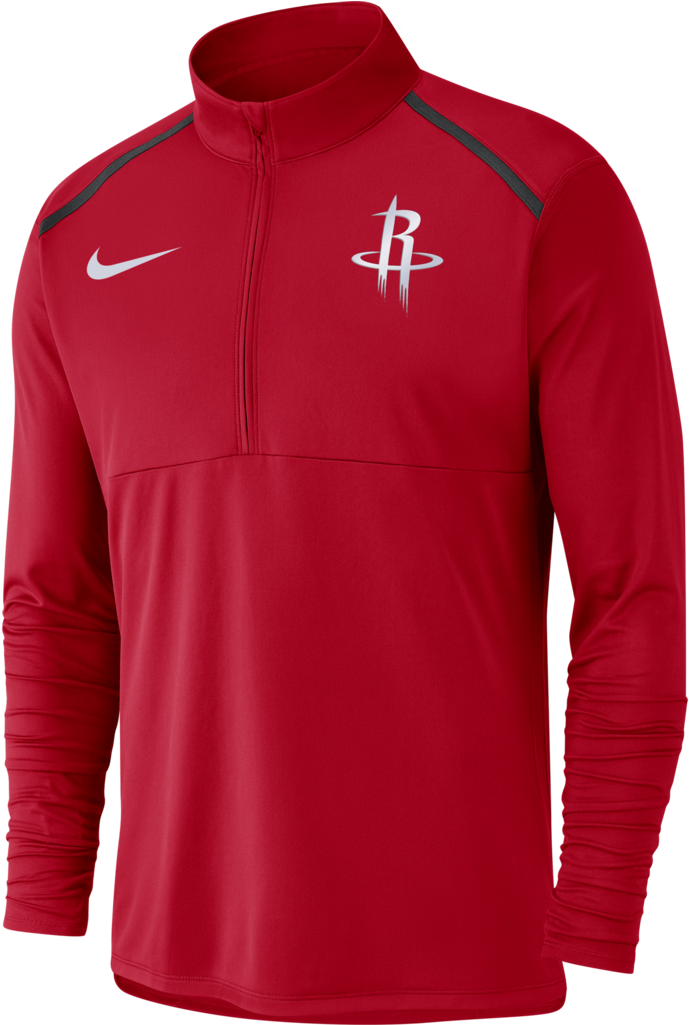 Men's Houston Rockets Nike Red 1/4 Zip Element Jacket - Houston Rockets Clipart (1024x1024), Png Download