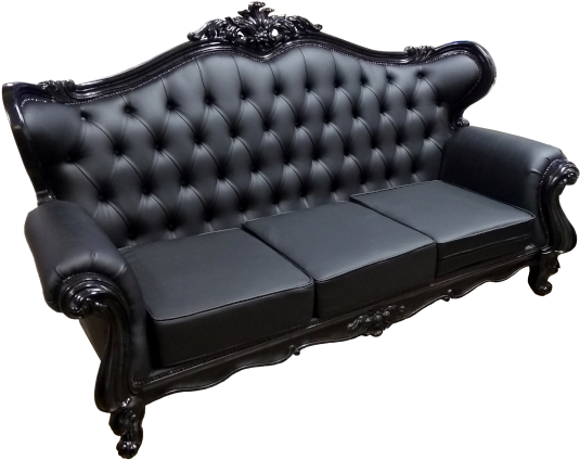 Black Leather Victorian Couch Clipart, White Leather Victorian Sofa