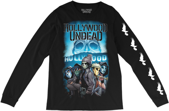Hollywood Undead Comic Crew Long Sleeve Clipart (600x600), Png Download