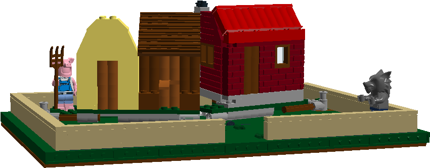 Three Little Pigs - House Clipart (877x381), Png Download