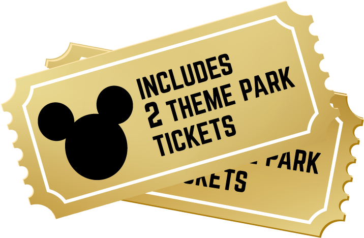 2 Theme Park Tickets Included Clipart (716x468), Png Download