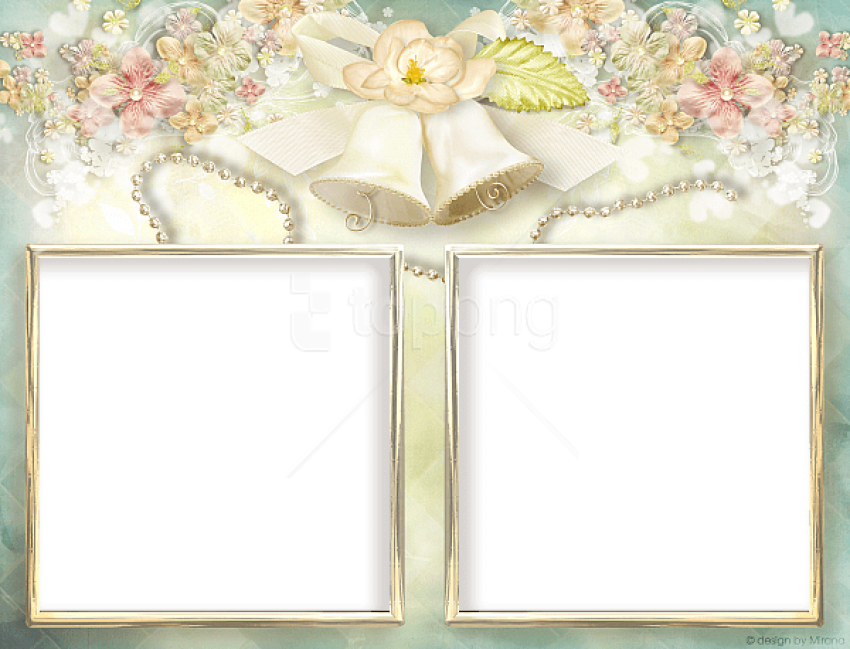 Free Png Soft Transparent Double Wedding Frame Background - Double Photo Frame Wedding Clipart (850x649), Png Download