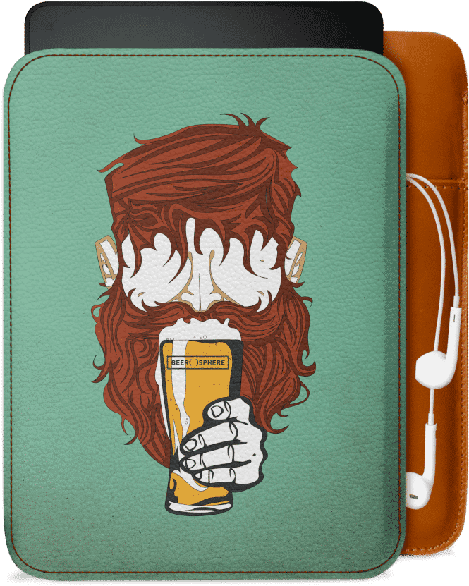 Dailyobjects Beer Sphere Beard Real Leather Sleeve - Cartoon Clipart (900x900), Png Download