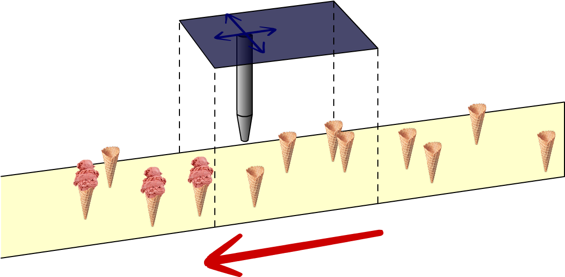 Ice Cream Cone Filling Process - Illustration Clipart (1118x544), Png Download