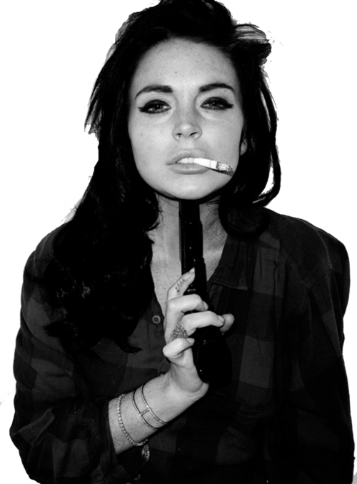 Lindsey Lohan Taylor Momsen Red Lips Smoke Lera Holera - 2pac Pistol To My Head Clipart (500x678), Png Download