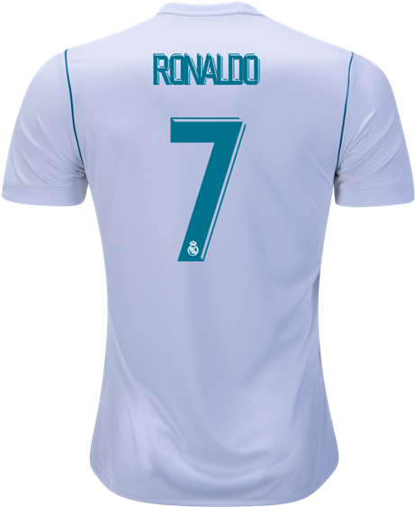 Free Shipping 2017/18 Cristiano Ronaldo 7 White Home - Football Shirt 7 Clipart (600x600), Png Download