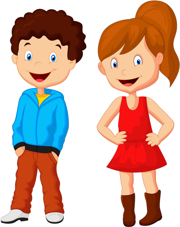 Walking Clipart Primary School Boy - 2 Enfants Clipart - Png Download (692x800), Png Download