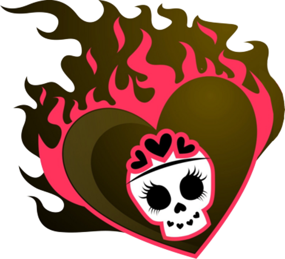 Girly Skull Heart Mug , Png Download - Valentines Skull Clipart (585x532), Png Download