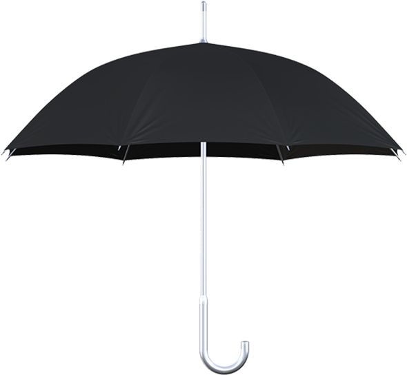 Umbrella Black Clipart (600x553), Png Download