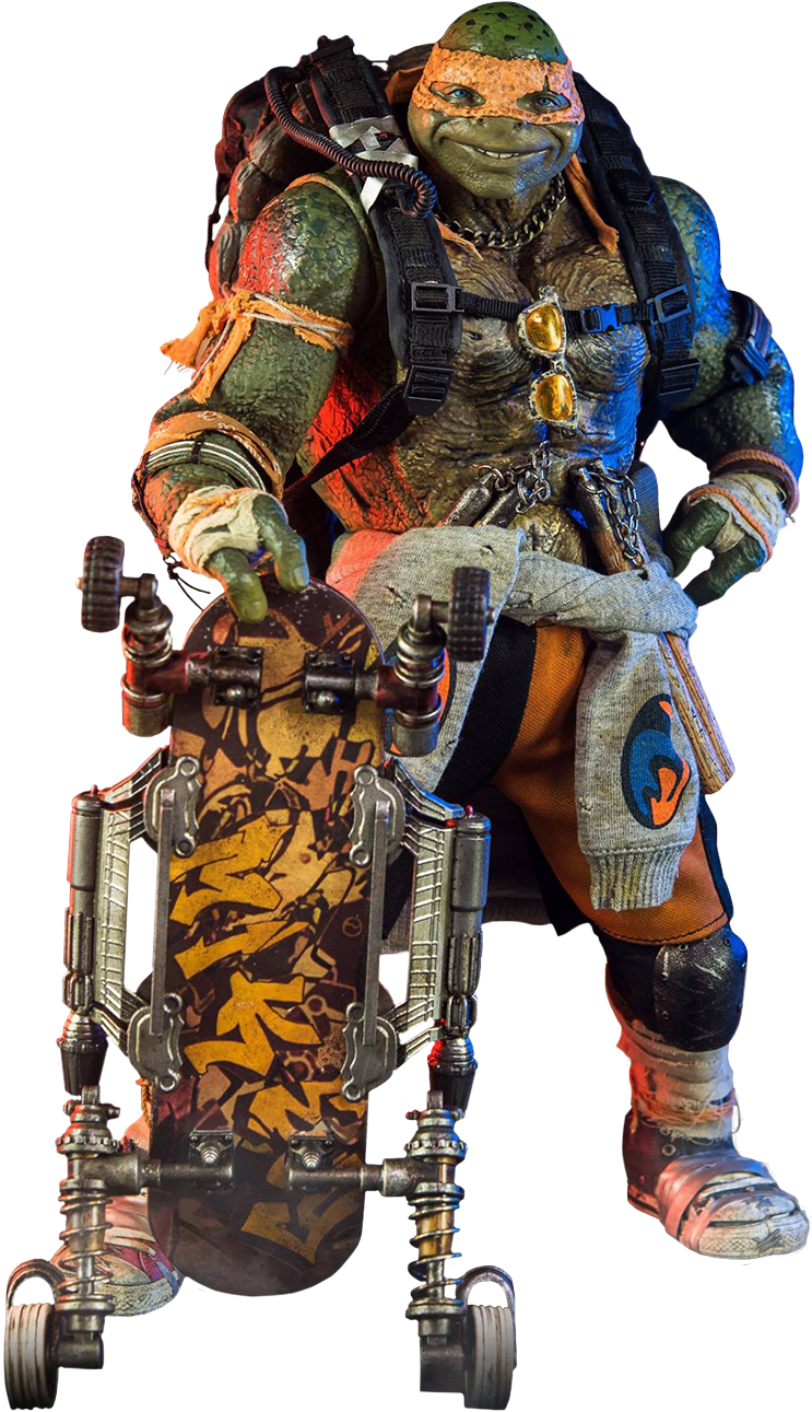 Teenage Mutant Ninja Turtles - Ninja Turtles 2 Michelangelo Clipart (743x1291), Png Download