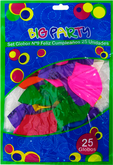 Globo Nº9 "feliz Cumpleaños" Surtidos 25 Unidades Big - Child Art Clipart (500x675), Png Download
