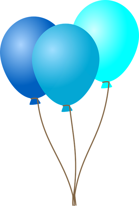 Fiesta De Cumpleaños, Globos, Azul - Balloons Clipart - Png Download (486x720), Png Download