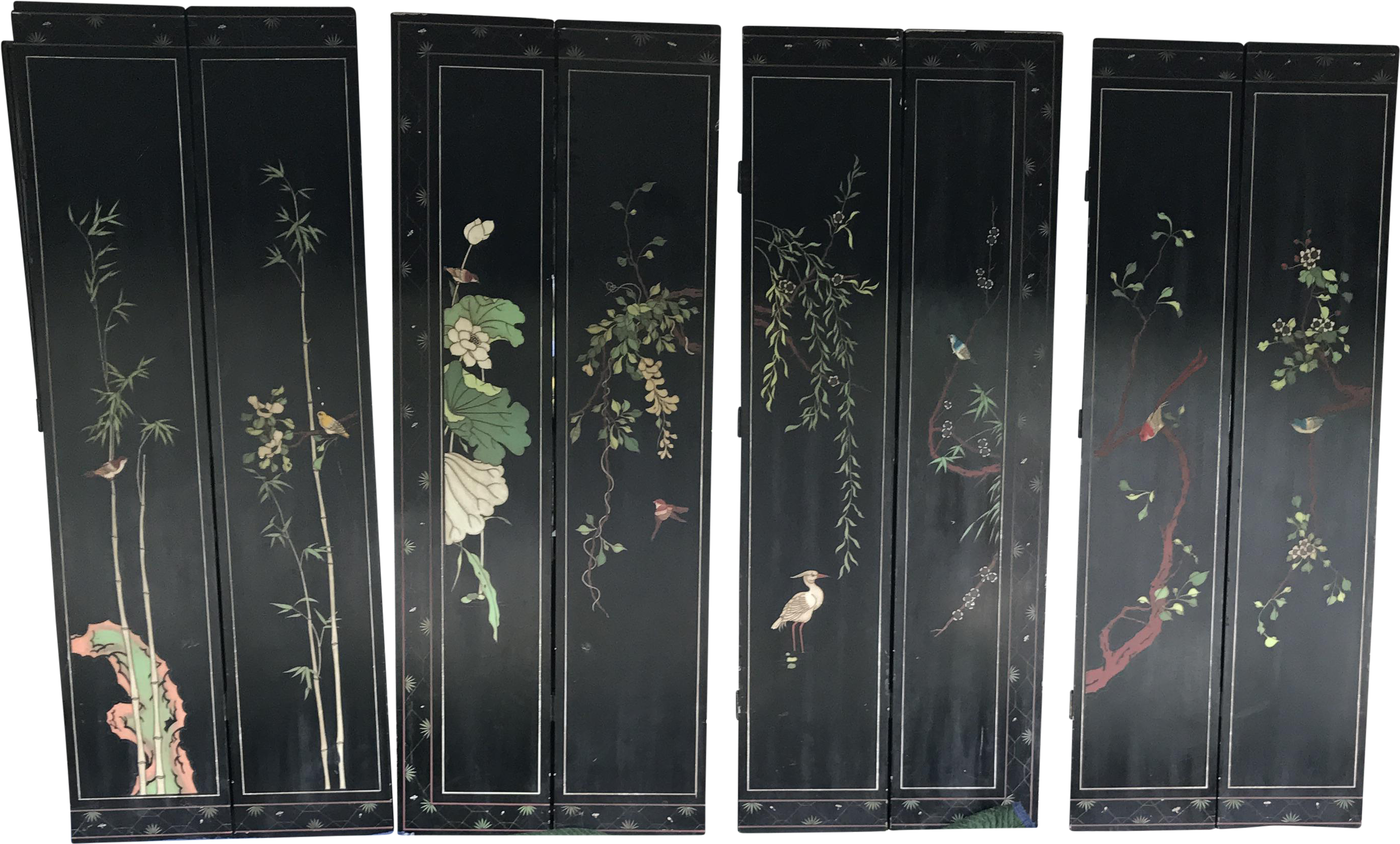 Vintage Chinese Room Divider Screen - Cupboard Clipart (3068x1849), Png Download