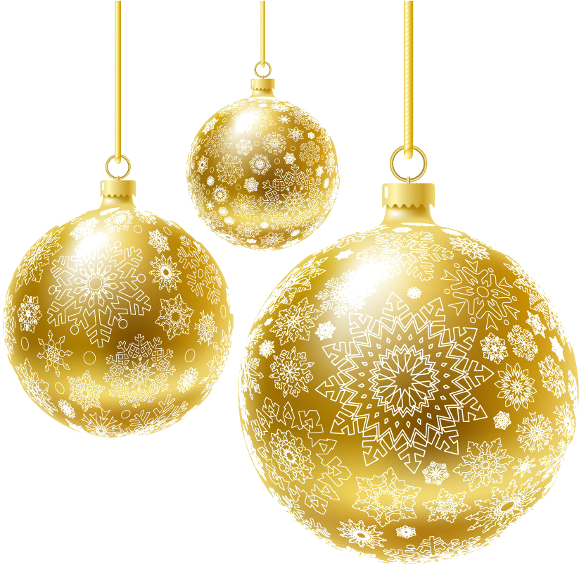 Christmas New Year Golden Ball - Gold Christmas Ball Vector Clipart (888x832), Png Download