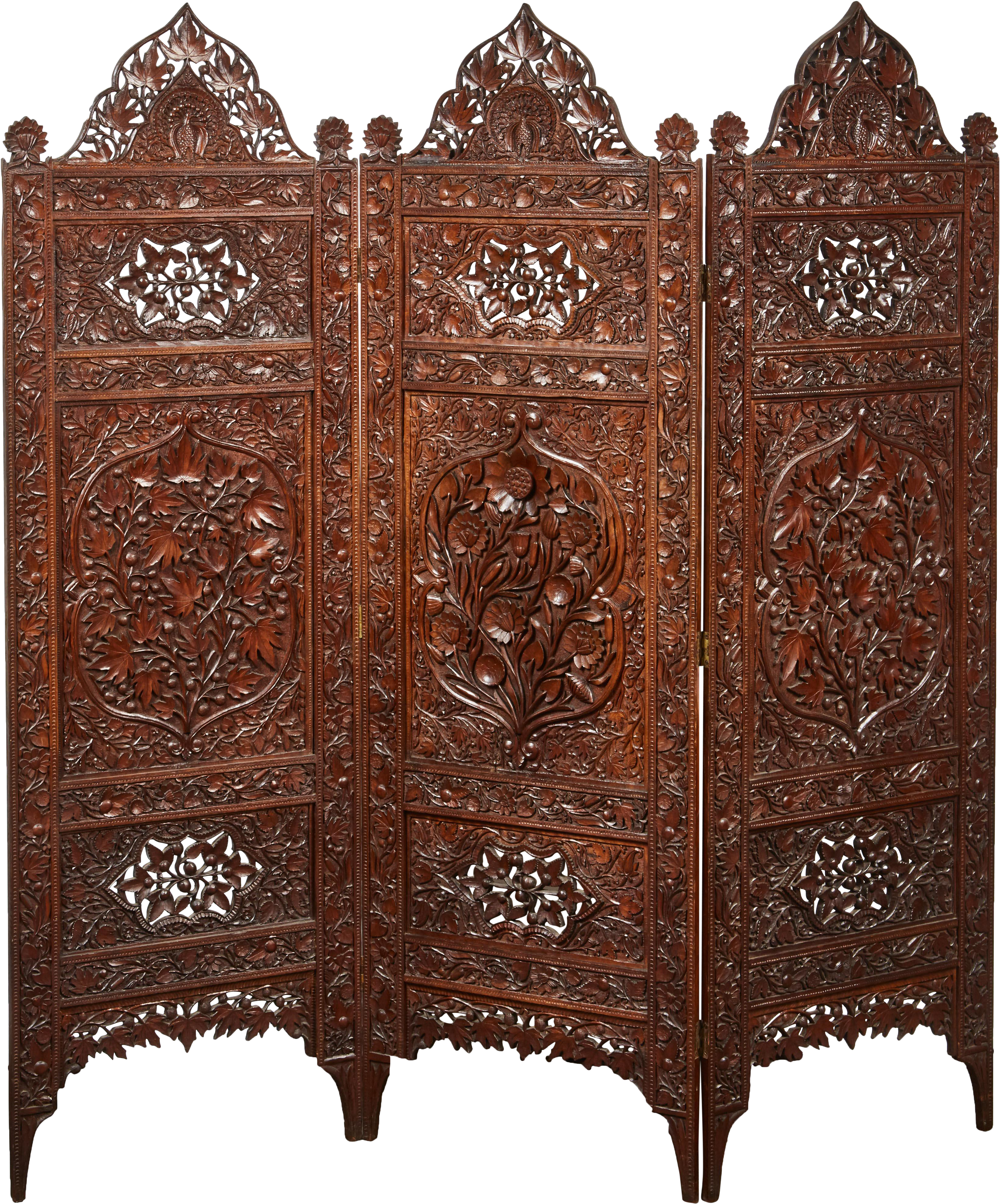 3 Panel Elaborately Carved Indian Screen On Decaso Clipart (3458x5187), Png Download