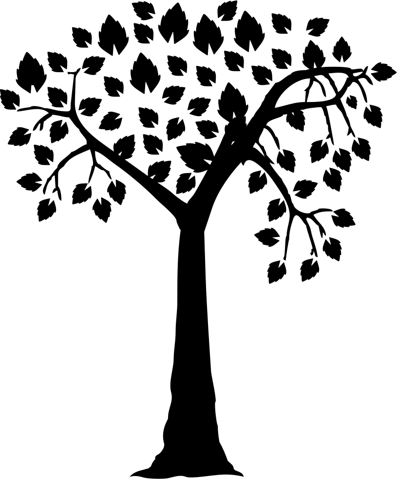 Romantic Tree Shape With Heart Shaped Leaves Comments - Free Svg File Tree Clipart (815x982), Png Download