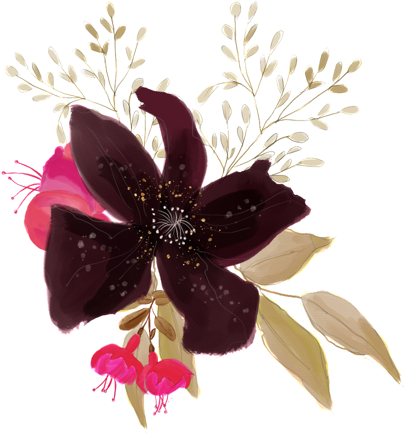 Brown Black Flower Transparent Decorative - Illustration Clipart (810x868), Png Download