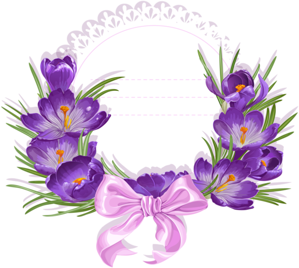Etiquetas Con Flores Moradas , Png Download - Good Morning Happy Sunday Purple Flowers Clipart (592x531), Png Download