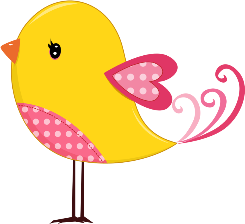 Cute Bird Svg Clipart - Passarinho Amarelo Desenho Png Transparent Png (854x781), Png Download